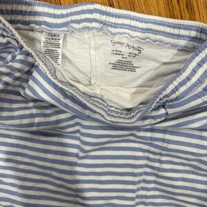 Cynthia Rowley Light Blue & White Striped Elastic-Waist short Skirt size 7